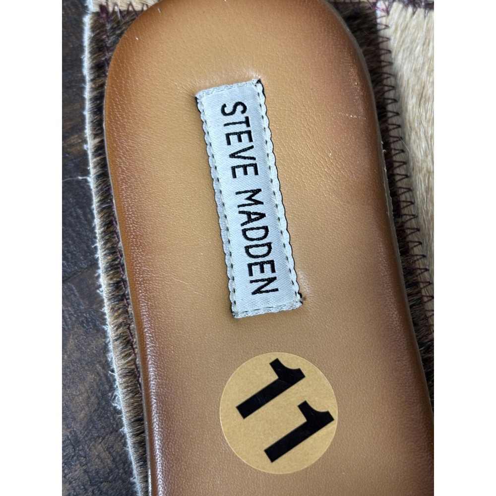 Steve Madden Ivory Snake-Print Slide Sandals with Silver Studs - Picture 8 of 8